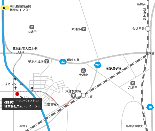 株式会社エム・アイ・シー　本社周辺地図